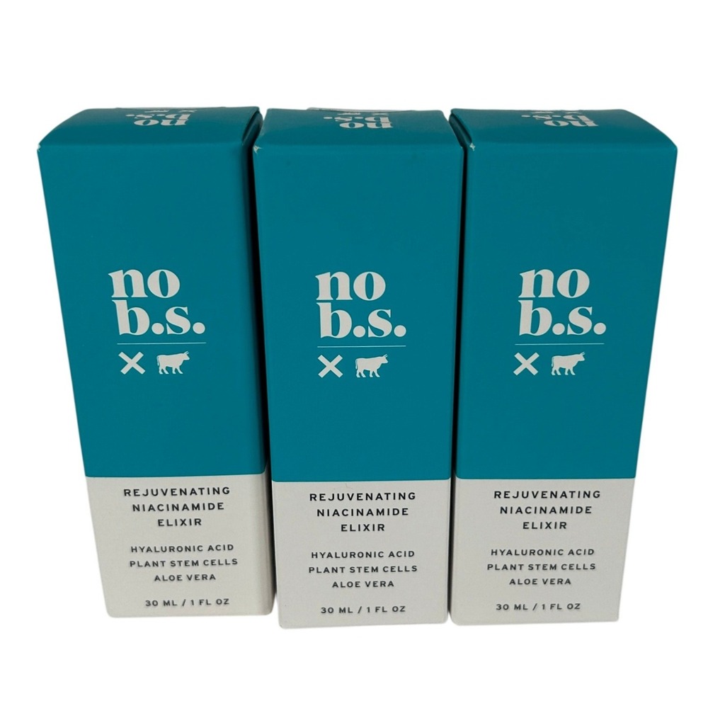No B.S. Rejuvenating Niacinamide Elixir Hyaluronic Acid Serum 1oz 3-Pack